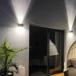 LED-Wandleuchte, anthrazit, IP 54, warmweiß, 3000 Kelvin, Abstrahlwinkel einstellbar