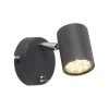 LED Wandleuchte, anthrazit, schwenkbar, drehbar, warmweiß