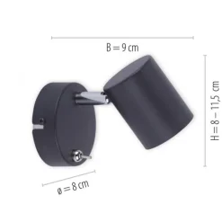 LED Wandleuchte, anthrazit, schwenkbar, drehbar, warmweiß