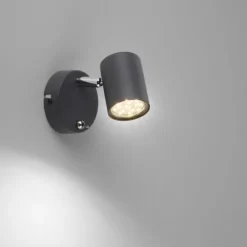LED Wandleuchte, anthrazit, schwenkbar, drehbar, warmweiß