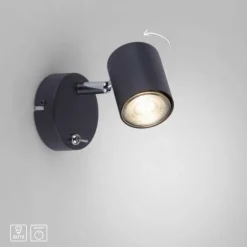 LED Wandleuchte, anthrazit, schwenkbar, drehbar, warmweiß