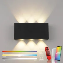 LED Wandleuchte anthrazit Smarthome Fernbedienung dimmbar App
