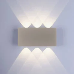 LED Wandleuchte CARLO, sandfarben, IP54, Up-&Downlight,
