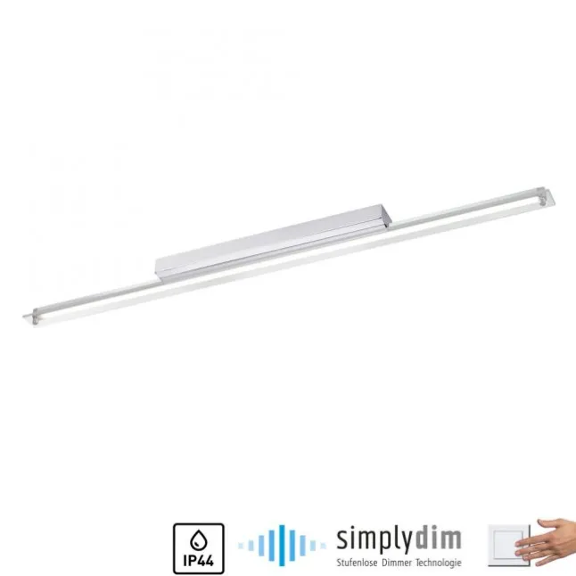LED-Wandleuchte, chrom, Spiegel, warmweiße Lichtfarbe, IP44, energiesparend