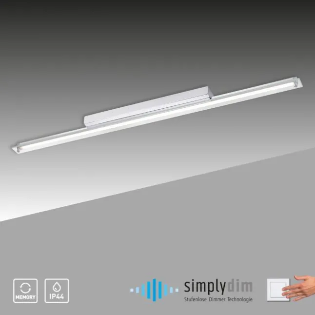 LED-Wandleuchte, chrom, Spiegel, warmweiße Lichtfarbe, IP44, energiesparend