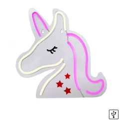 LED Wandleuchte Einhorn Motiv USB Schnurschalter dekorativ Kinderlampe
