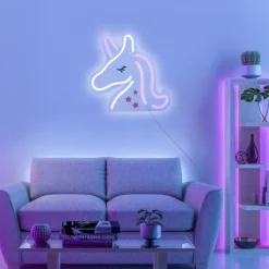 LED Wandleuchte Einhorn Motiv USB Schnurschalter dekorativ Kinderlampe