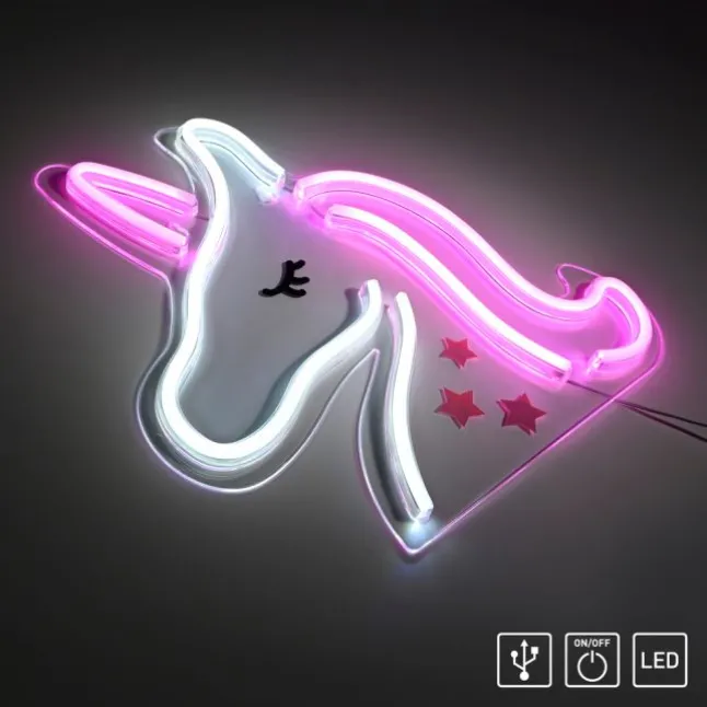 LED Wandleuchte Einhorn Motiv USB Schnurschalter dekorativ Kinderlampe