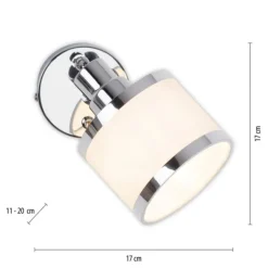 LED Wandleuchte 1 flammig chrom glänzend drehbar Kippschalter