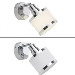 LED Wandleuchte 1 flammig chrom glänzend drehbar Kippschalter