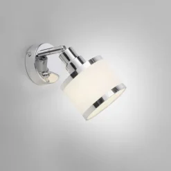 LED Wandleuchte 1 flammig chrom glänzend drehbar Kippschalter