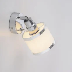 LED Wandleuchte 1 flammig chrom glänzend drehbar Kippschalter