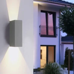 LED Wandleuchte grau IP54 spritzwasserschutz Außenwandleuchte