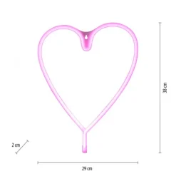 LED Wandleuchte Herz Pink USB Acryl Schnurschalter Dekorationslampe