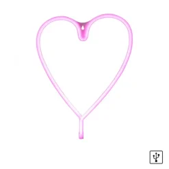 LED Wandleuchte Herz Pink USB Acryl Schnurschalter Dekorationslampe