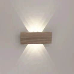LED-Wandleuchte, holz, 1-flammig, IP20, warmweiß, 3000K