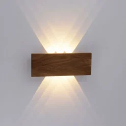 LED-Wandleuchte, holz, 1-flammig, IP20, warmweiß, 3000K