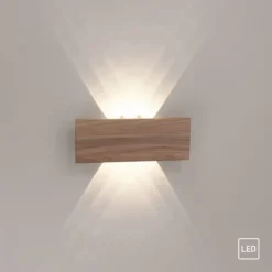 LED-Wandleuchte, holz, 1-flammig, IP20, warmweiß, 3000K