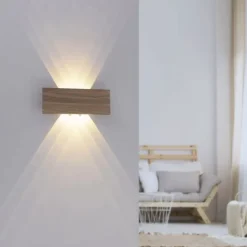 LED-Wandleuchte, holz, 1-flammig, IP20, warmweiß, 3000K