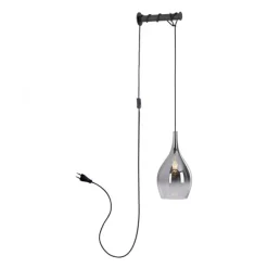 LED Wandleuchte mit Halterung Schalter höhenverstellbar schwarz verchromt