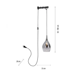 LED Wandleuchte mit Halterung Schalter höhenverstellbar schwarz verchromt