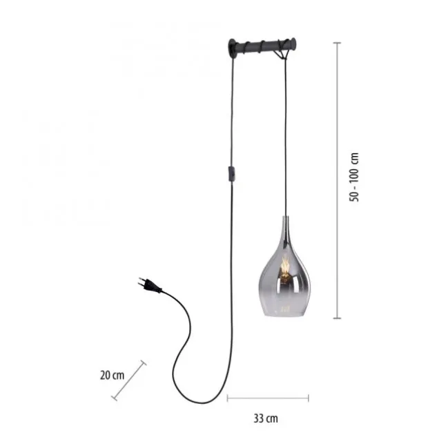 LED Wandleuchte mit Halterung Schalter höhenverstellbar schwarz verchromt