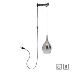 LED Wandleuchte mit Halterung Schalter höhenverstellbar schwarz verchromt