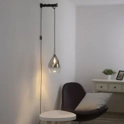 LED Wandleuchte mit Halterung Schalter höhenverstellbar schwarz verchromt