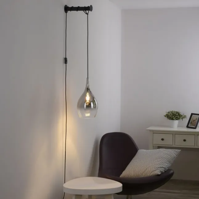 LED Wandleuchte mit Halterung Schalter höhenverstellbar schwarz verchromt