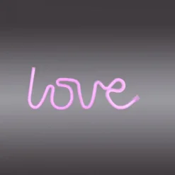 LED Wandleuchte pink love USB Schnurschalter Deko Schriftzug