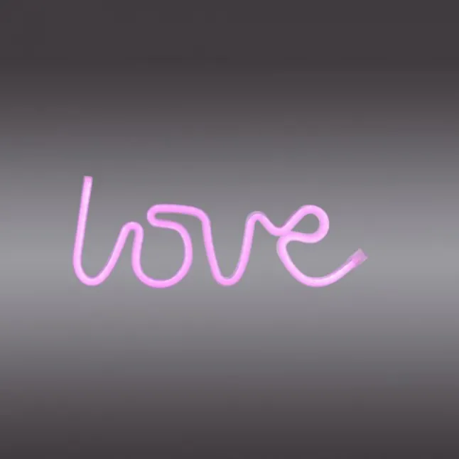 LED Wandleuchte pink love USB Schnurschalter Deko Schriftzug