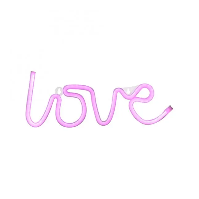 LED Wandleuchte pink love USB Schnurschalter Deko Schriftzug