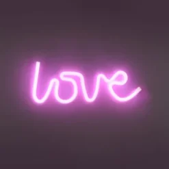 LED Wandleuchte pink love USB Schnurschalter Deko Schriftzug
