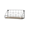 LED Wandleuchte Regal 46x16x20cm schwarz Boden aus Holz warmweiß Schalter
