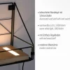LED Wandleuchte Regal 31x16,5x20cm schwarz Boden aus Holz warmweiß Schalter