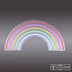 LED Wandleuchte Regenbogen mehrfarbig USB Schnurschalter dekorativ