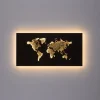 LED Wandleuchte rost Weltkarte beleuchtet goldfarbig wamweiß Wandbild