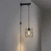LED Wandleuchte schwarz mit Halterung Schalter höhenverstellbar Schnurschalter