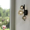 LED Wandleuchte schwarz Rauchglas Amberglas modern warmweiß