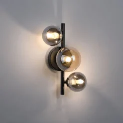 LED Wandleuchte schwarz Rauchglas Amberglas modern warmweiß
