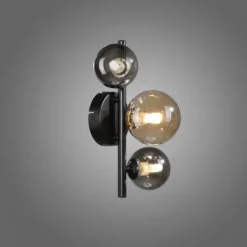 LED Wandleuchte schwarz Rauchglas Amberglas modern warmweiß