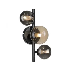 LED Wandleuchte schwarz Rauchglas Amberglas modern warmweiß