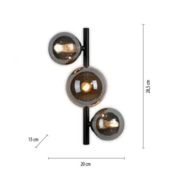 LED Wandleuchte schwarz Rauchglas Amberglas modern warmweiß