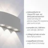 LED-Wandleuchte, silberfarben, halbrund, 6-flammig, warmweiße Lichtfarbe