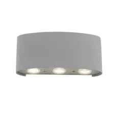 LED-Wandleuchte, silberfarben, halbrund, 6-flammig, warmweiße Lichtfarbe