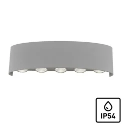 LED-Wandleuchte, silberfarben, ovale Form, warmweiße Lichtfarbe, modern