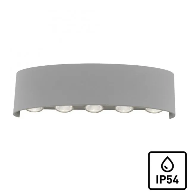LED-Wandleuchte, silberfarben, ovale Form, warmweiße Lichtfarbe, modern