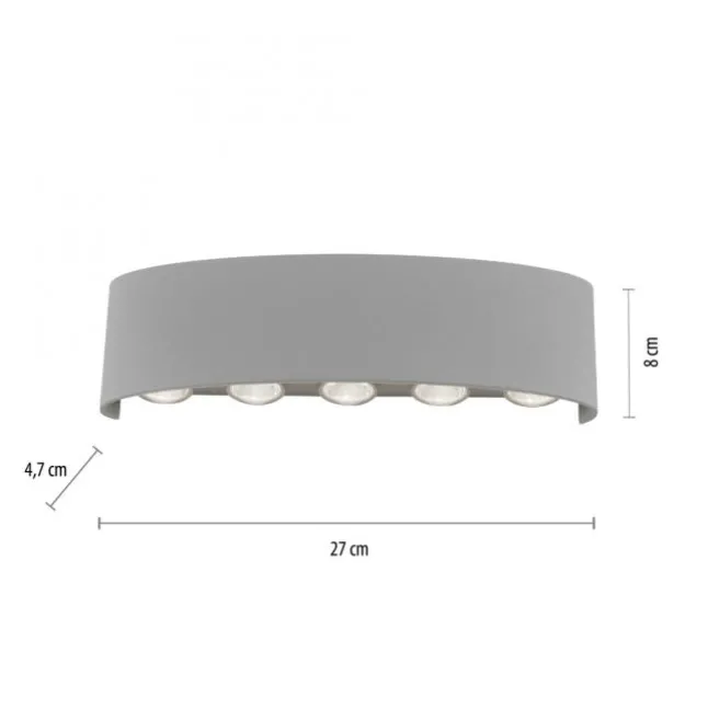 LED-Wandleuchte, silberfarben, ovale Form, warmweiße Lichtfarbe, modern