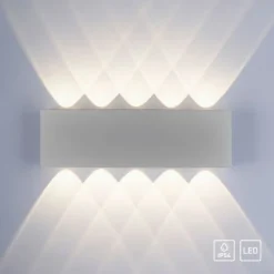 LED-Wandleuchte, silberfarben, ovale Form, warmweiße Lichtfarbe, modern