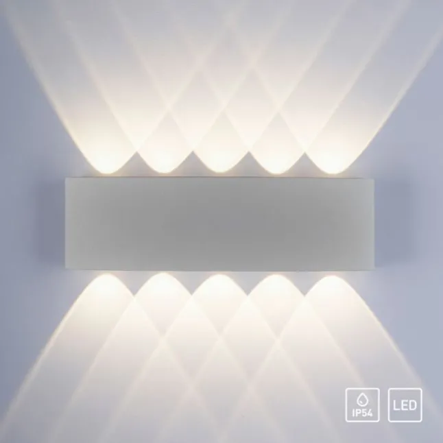 LED-Wandleuchte, silberfarben, ovale Form, warmweiße Lichtfarbe, modern